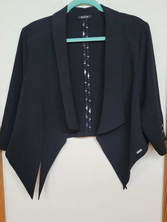 mblm Jackets & Blazers - Mblm Black Draped Open-Front Blazer